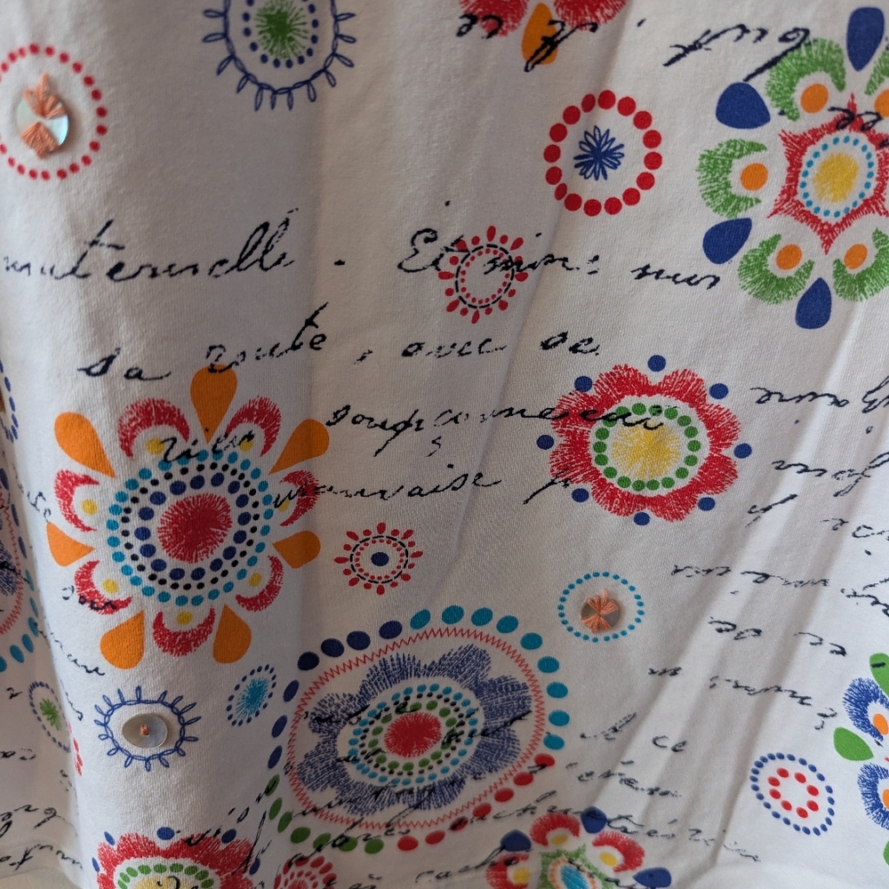EUC Ladies Ruby Rd Woman Short Sleeve Embellished Shirt Size 1X - Picture 7 of 8